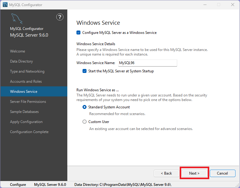 MySQL インストール16