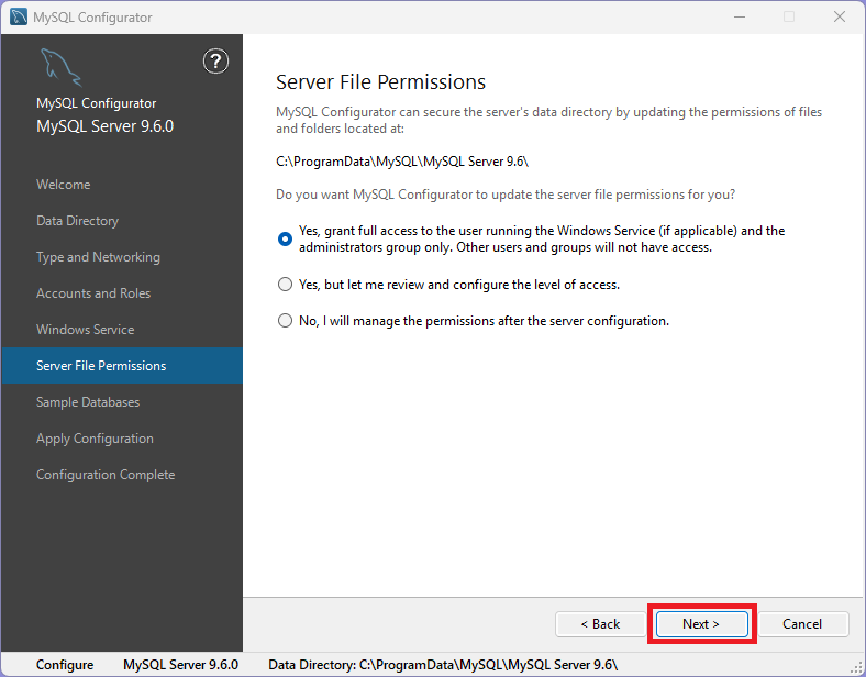 MySQL インストール17