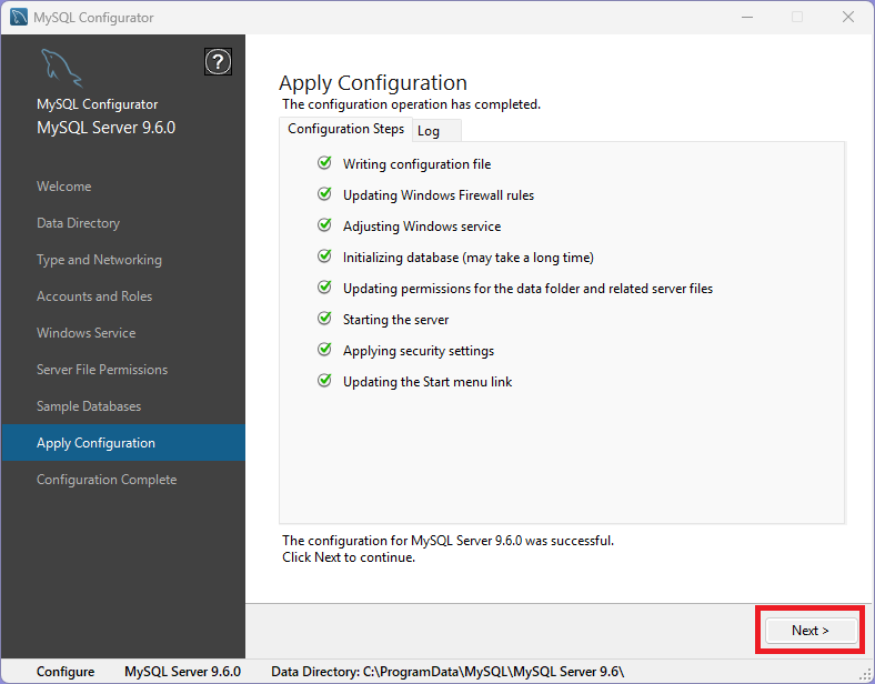 MySQL インストール20