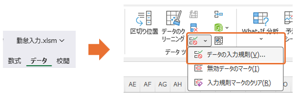 データの入力規則