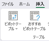 ピボットテーブル開始