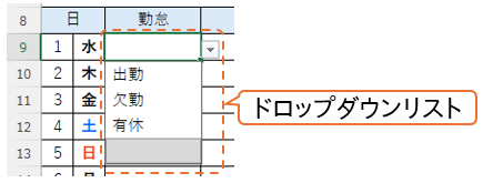 勤怠列の設定01
